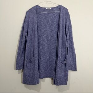 Madewell Summer Ryder Open Cardigan Womens Sz L Lavender Lightweight Knit Pocket
